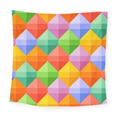 Background Colorful Geometric Triangle Rainbow Square Tapestry (large)