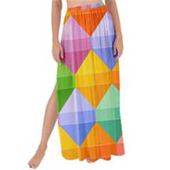 Background Colorful Geometric Triangle Rainbow Maxi Chiffon Tie-up Sarong