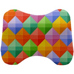 Background Colorful Geometric Triangle Rainbow Head Support Cushion