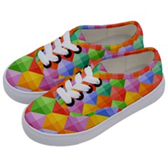 Background Colorful Geometric Triangle Rainbow Kids  Classic Low Top Sneakers by HermanTelo