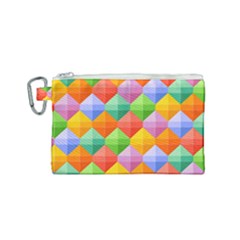 Background Colorful Geometric Triangle Rainbow Canvas Cosmetic Bag (small)