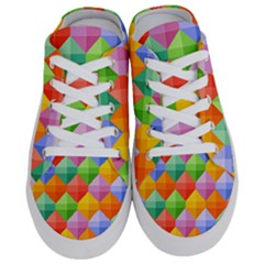 Background Colorful Geometric Triangle Rainbow Half Slippers by HermanTelo