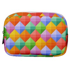 Background Colorful Geometric Triangle Rainbow Make Up Pouch (small) by HermanTelo