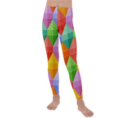 Background Colorful Geometric Triangle Rainbow Kids  Lightweight Velour Leggings