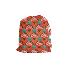 Background Floral Pattern Red Drawstring Pouch (medium)