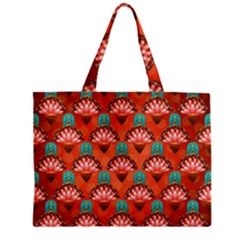 Background Floral Pattern Red Zipper Mini Tote Bag