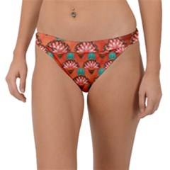 Background Floral Pattern Red Band Bikini Bottom