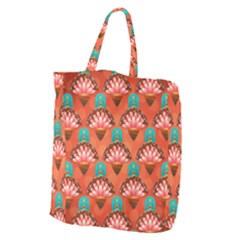 Background Floral Pattern Red Giant Grocery Tote