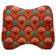 Background Floral Pattern Red Velour Head Support Cushion