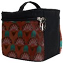 Background Floral Pattern Red Make Up Travel Bag (Big) View2