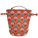 Background Floral Pattern Red Drawstring Bucket Bag View2