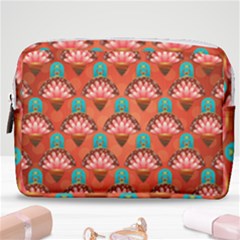 Background Floral Pattern Red Make Up Pouch (medium)