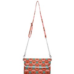 Background Floral Pattern Red Mini Crossbody Handbag by HermanTelo