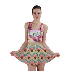 Background Floral Pattern Pink Mini Skirt