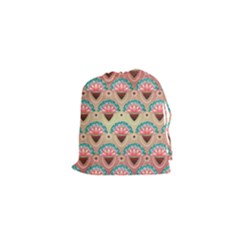 Background Floral Pattern Pink Drawstring Pouch (xs)