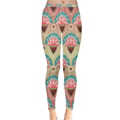 Background Floral Pattern Pink Inside Out Leggings