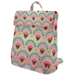 Background Floral Pattern Pink Flap Top Backpack