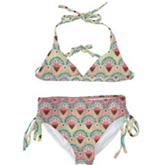 Background Floral Pattern Pink Kids  Classic Bikini Set