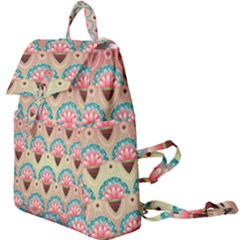 Background Floral Pattern Pink Buckle Everyday Backpack by HermanTelo