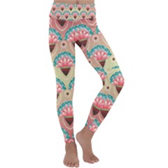 Background Floral Pattern Pink Kids  Lightweight Velour Classic Yoga Leggings