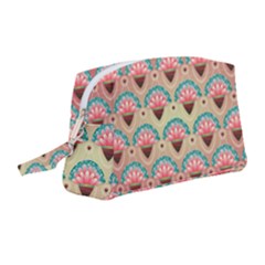 Background Floral Pattern Pink Wristlet Pouch Bag (medium)