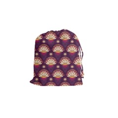 Background Floral Pattern Purple Drawstring Pouch (small) by HermanTelo