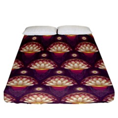 Background Floral Pattern Purple Fitted Sheet (california King Size)