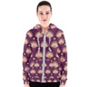 Background Floral Pattern Purple Women s Zipper Hoodie View1