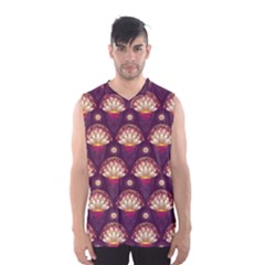 Background Floral Pattern Purple Men s Basketball Tank Top