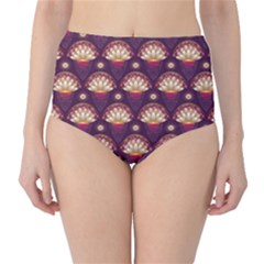 Background Floral Pattern Purple Classic High-waist Bikini Bottoms