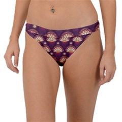 Background Floral Pattern Purple Band Bikini Bottom