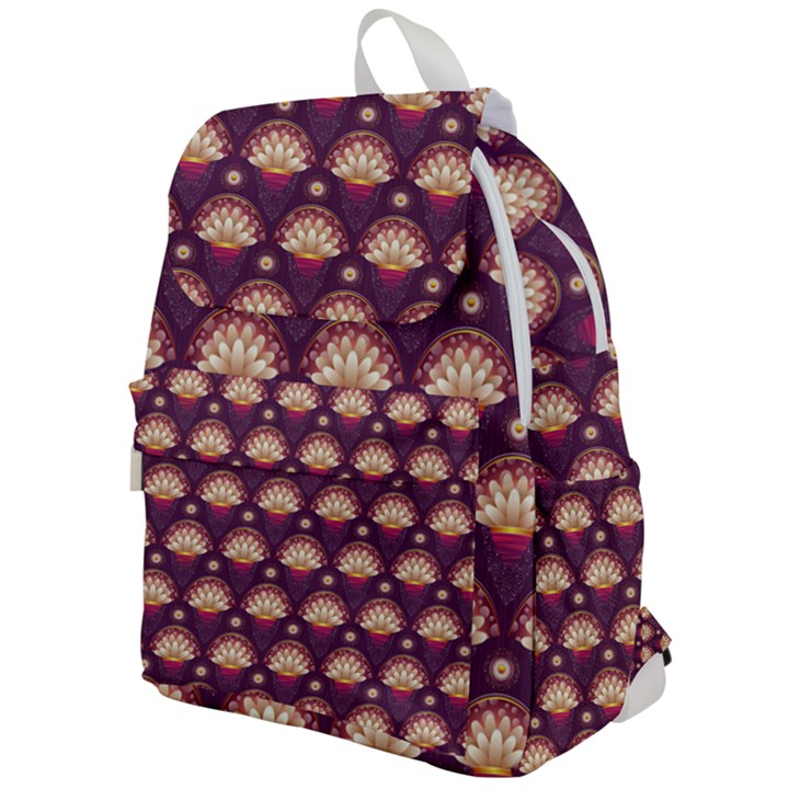 Background Floral Pattern Purple Top Flap Backpack