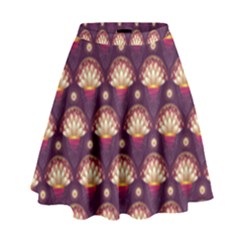 Background Floral Pattern Purple High Waist Skirt