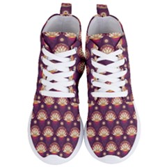 Background Floral Pattern Purple Women s Lightweight High Top Sneakers by HermanTelo