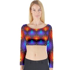 Background Colorful Abstract Long Sleeve Crop Top