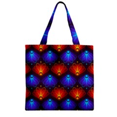 Background Colorful Abstract Zipper Grocery Tote Bag by HermanTelo