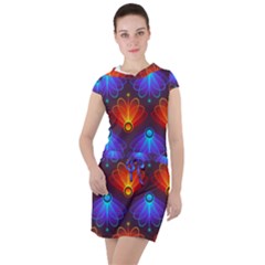 Background Colorful Abstract Drawstring Hooded Dress by HermanTelo