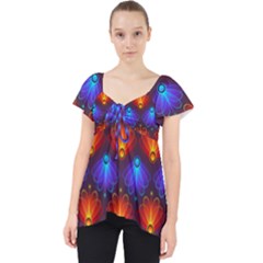 Background Colorful Abstract Lace Front Dolly Top