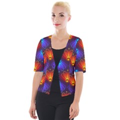 Background Colorful Abstract Cropped Button Cardigan by HermanTelo