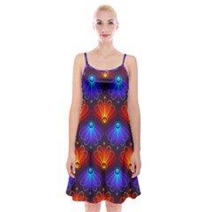 Background Colorful Abstract Spaghetti Strap Velvet Dress