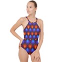 Background Colorful Abstract High Neck One Piece Swimsuit View1