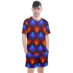 Background Colorful Abstract Men s Mesh Tee And Shorts Set