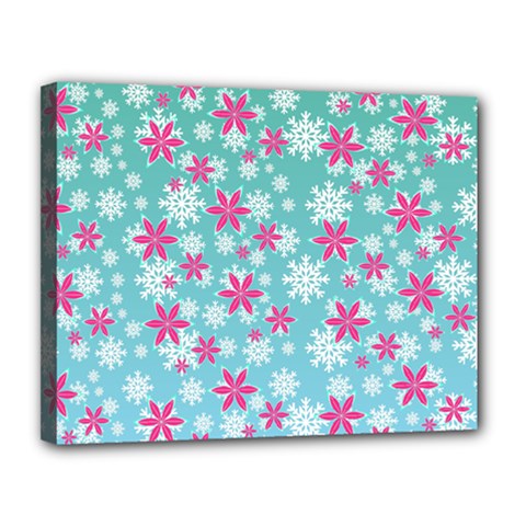 Background Frozen Fever Canvas 14  X 11  (stretched) by HermanTelo