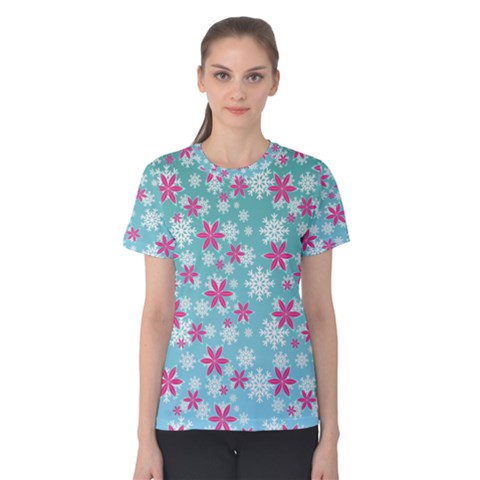 Background Frozen Fever Women s Cotton Tee by HermanTelo