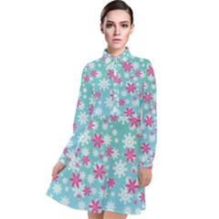 Background Frozen Fever Long Sleeve Chiffon Shirt Dress