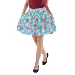 Background Frozen Fever A-line Pocket Skirt