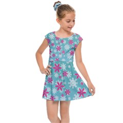 Background Frozen Fever Kids  Cap Sleeve Dress