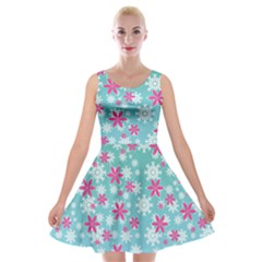 Background Frozen Fever Velvet Skater Dress