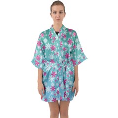 Background Frozen Fever Quarter Sleeve Kimono Robe