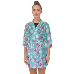 Background Frozen Fever Half Sleeve Chiffon Kimono by HermanTelo